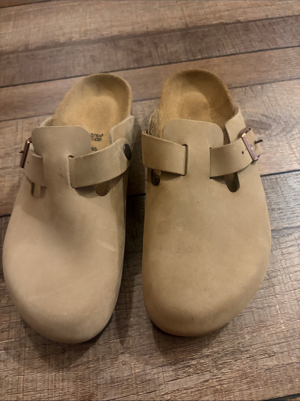 Birkenstock Sand Nubuck Slip-On Clogs with Buckle